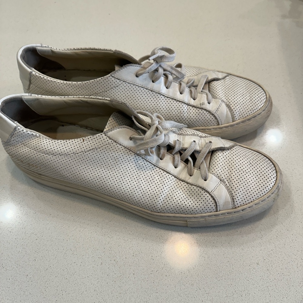 Common Projects Cream Perforated Achilles Sneakers - Picture 2 of 7